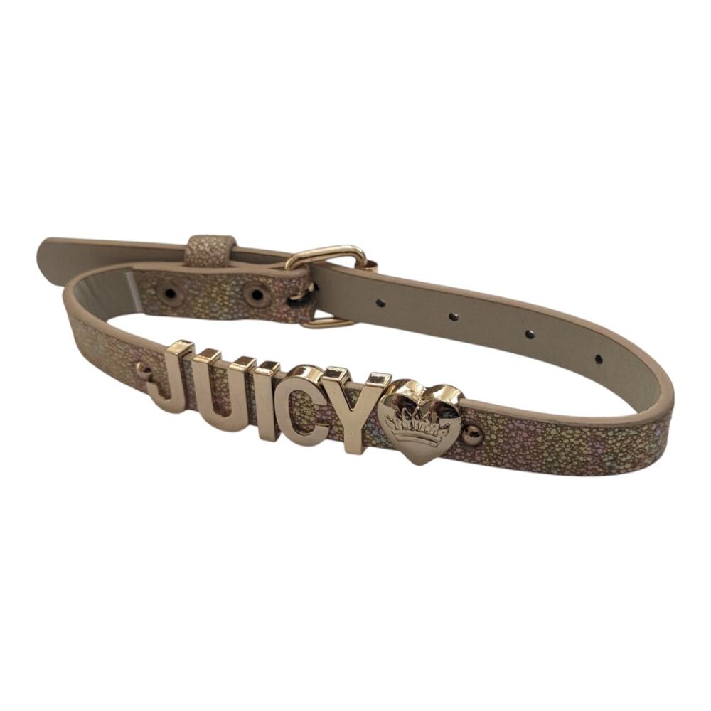 Juicy Couture Limited Edition Rainbow‎ Gold Dog Collar Size Med